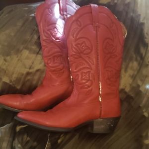Ariat red leather cowboy  boots